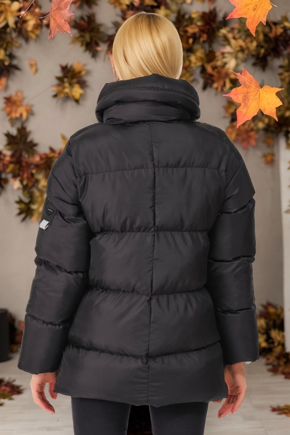 Z6682 DEWBERRY LADIES' COAT-PLAIN BLACK