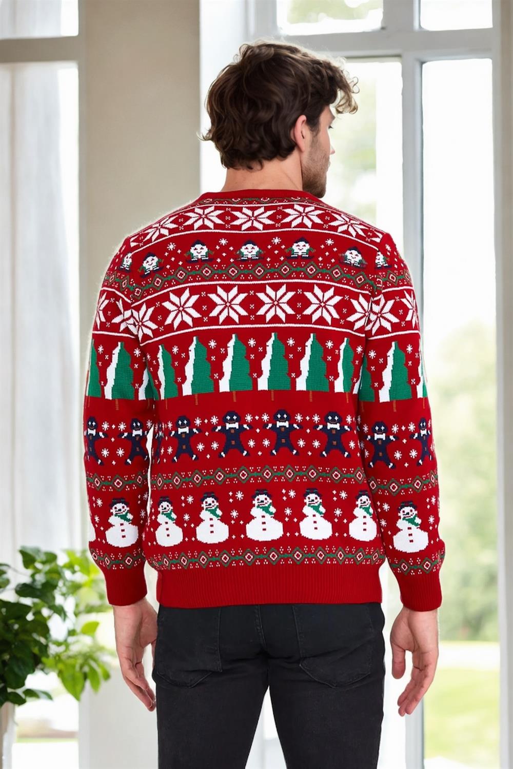 82363 Dewberry Christmas Mens Sweater-RED