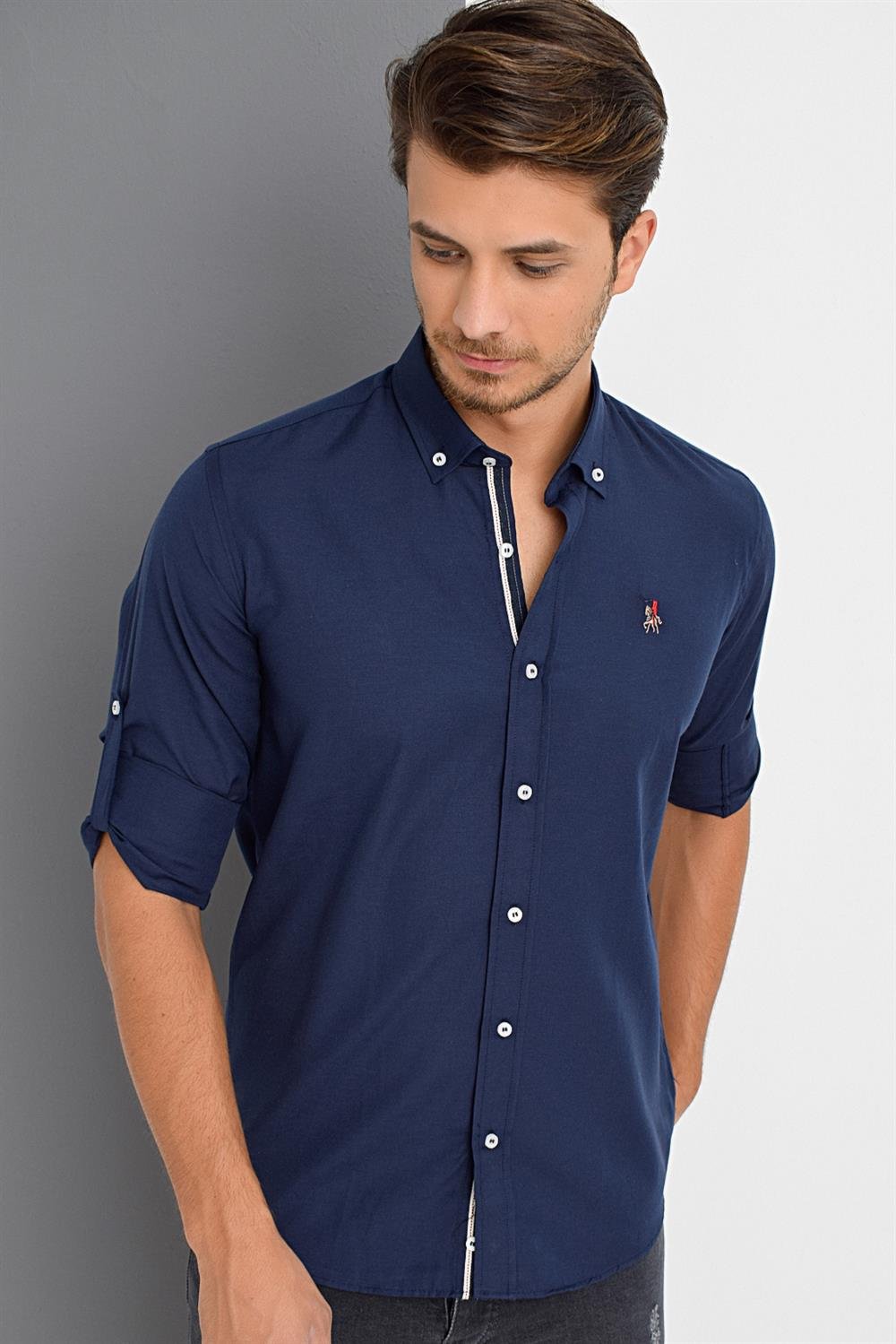 G674 DEWBERRY MEN'S SHIRT-NAVY-2