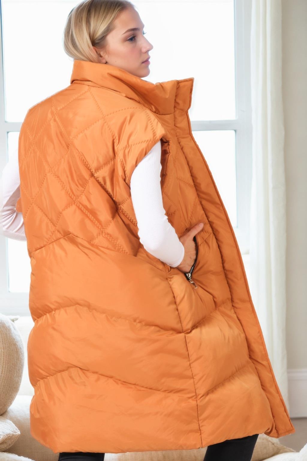 Z6743 DEWBERRY WOMEN'S VEST-CAMEL-1