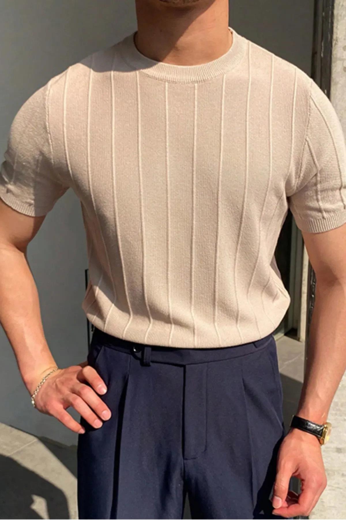 81037 Dewberry Mens Crew Neck Knit T-Shirt-VISION