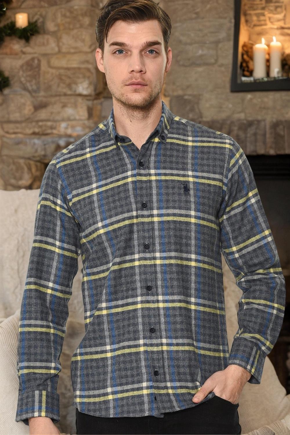 G700 DEWBERRY MEN&#039;S SHIRT-PLAIN NAVY BLUE