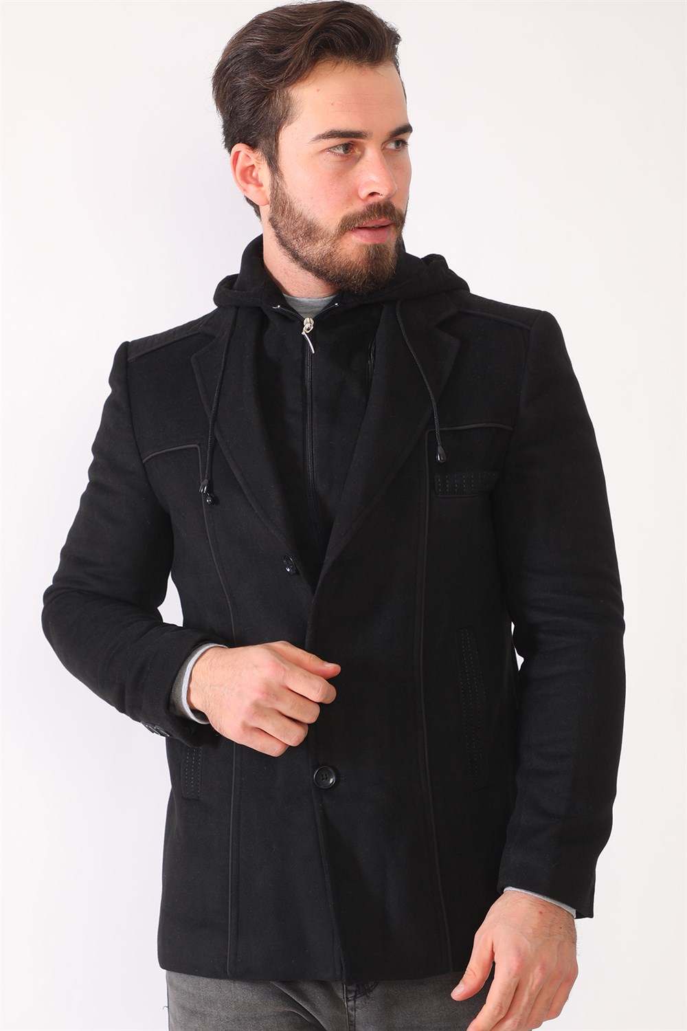 K7535 DEWBERRY MEN'S COAT-BLACK