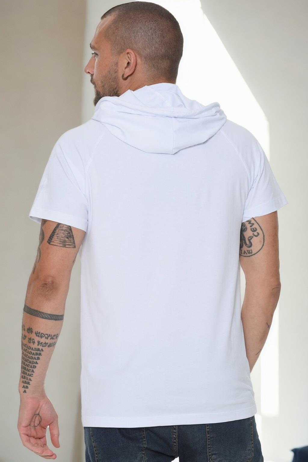 T9570 DEWBERRY HOODED MEN'S T-SHIRT-WHITE