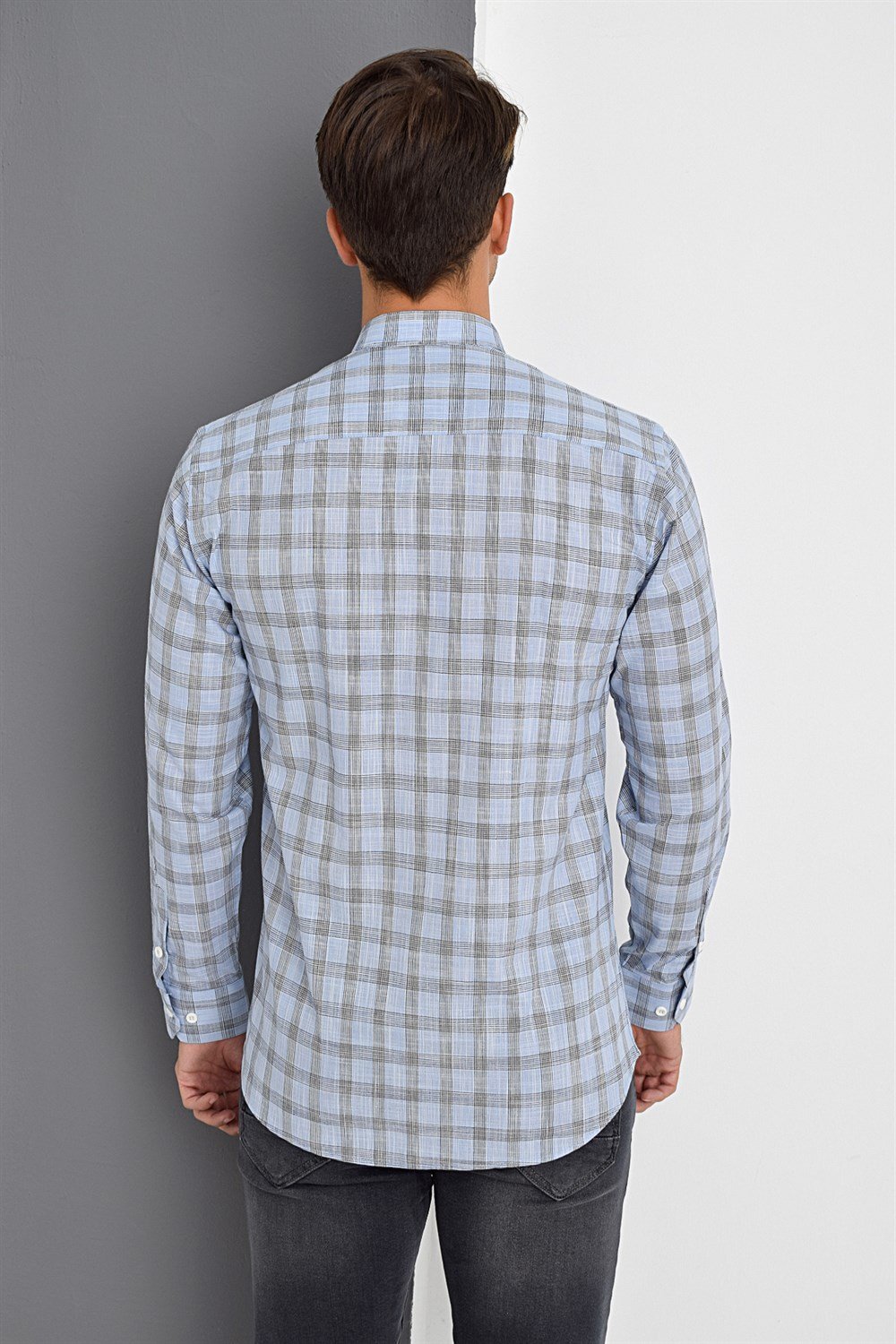 G618 DEWBERRY LINEN SHIRT-BLUE-NAVY BLUE
