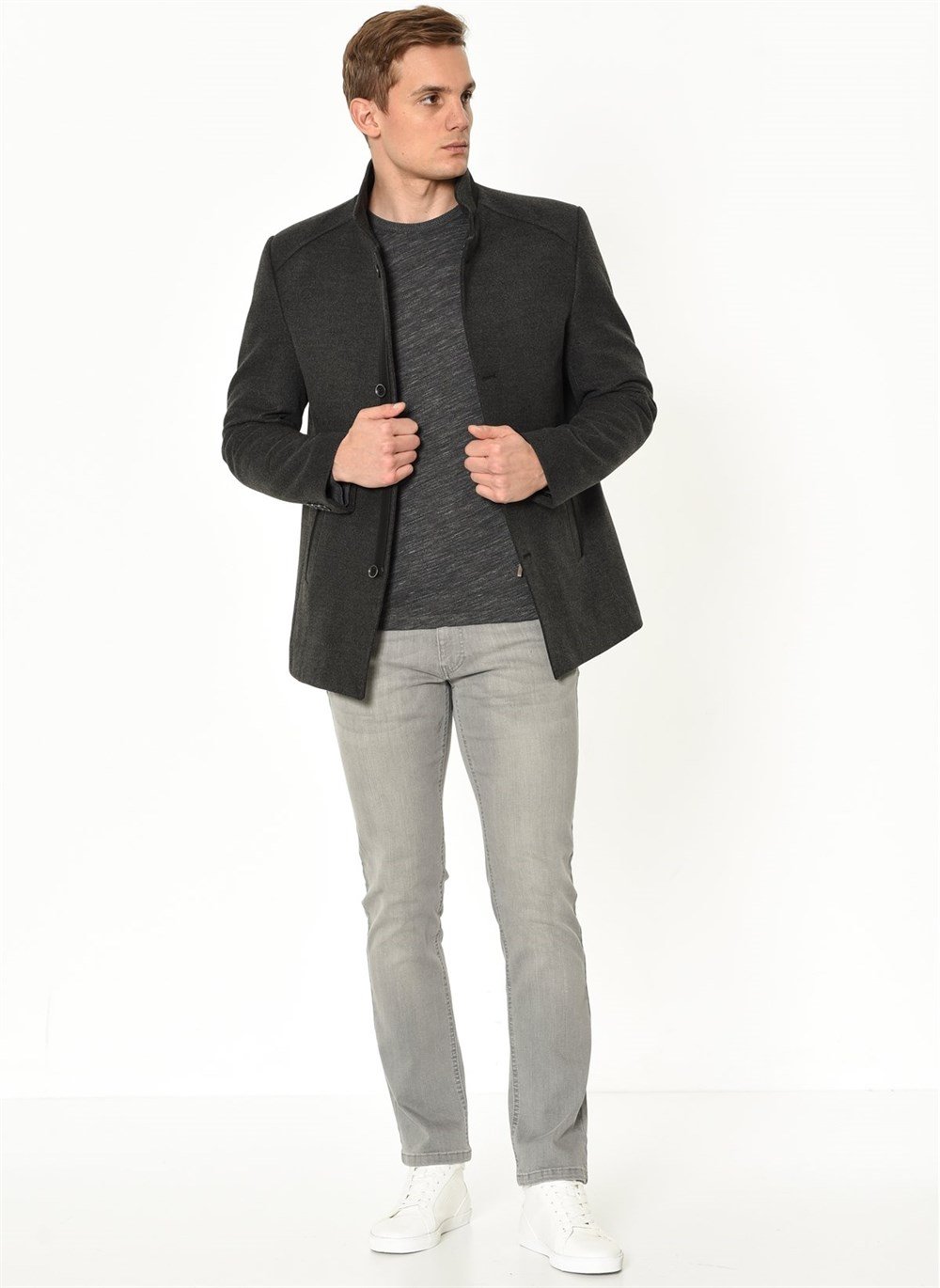 PLT8327 DEWBERRY MEN&#039;S COAT-ANTHRACITE