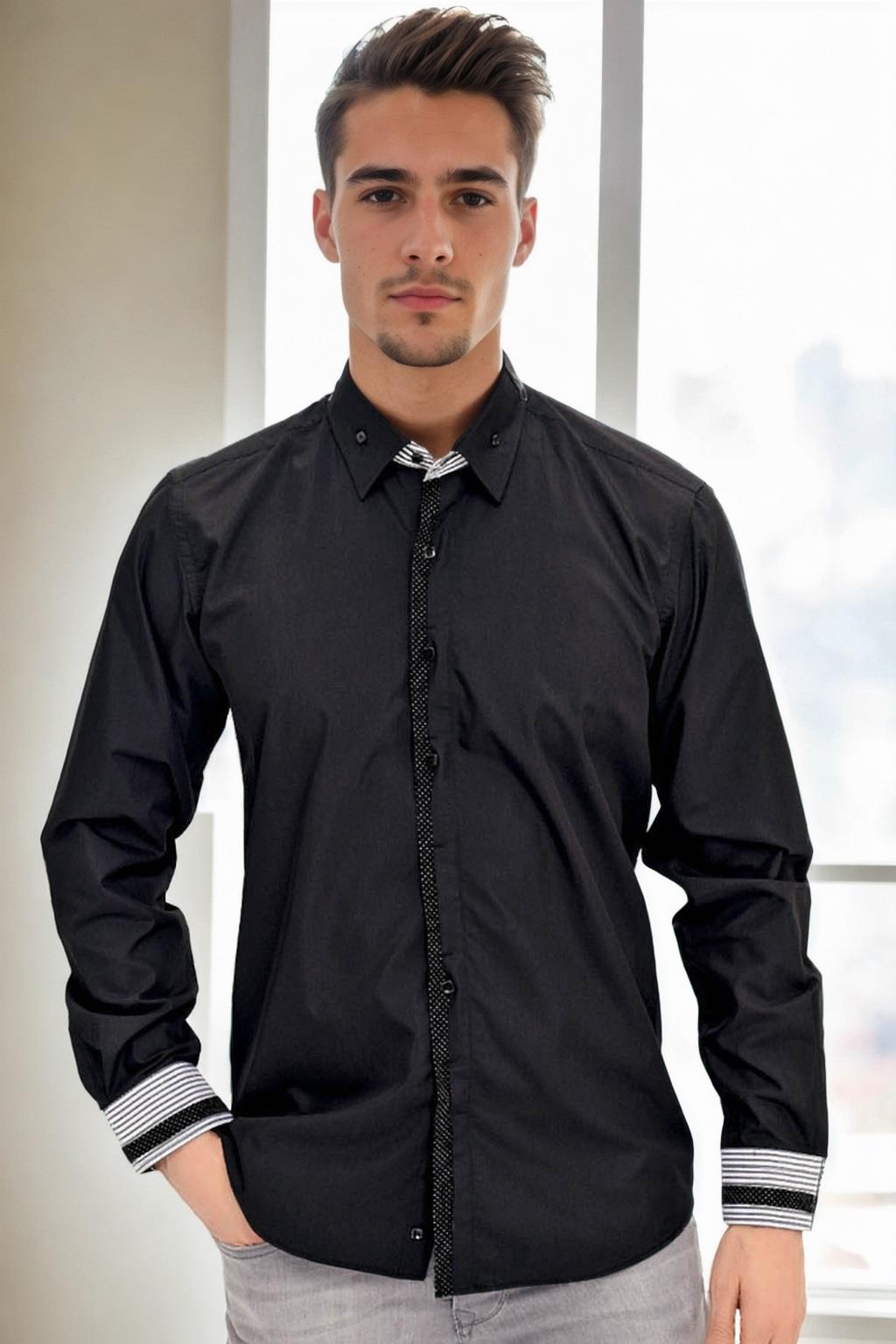 Cămașă bărbătească Black Dewberry