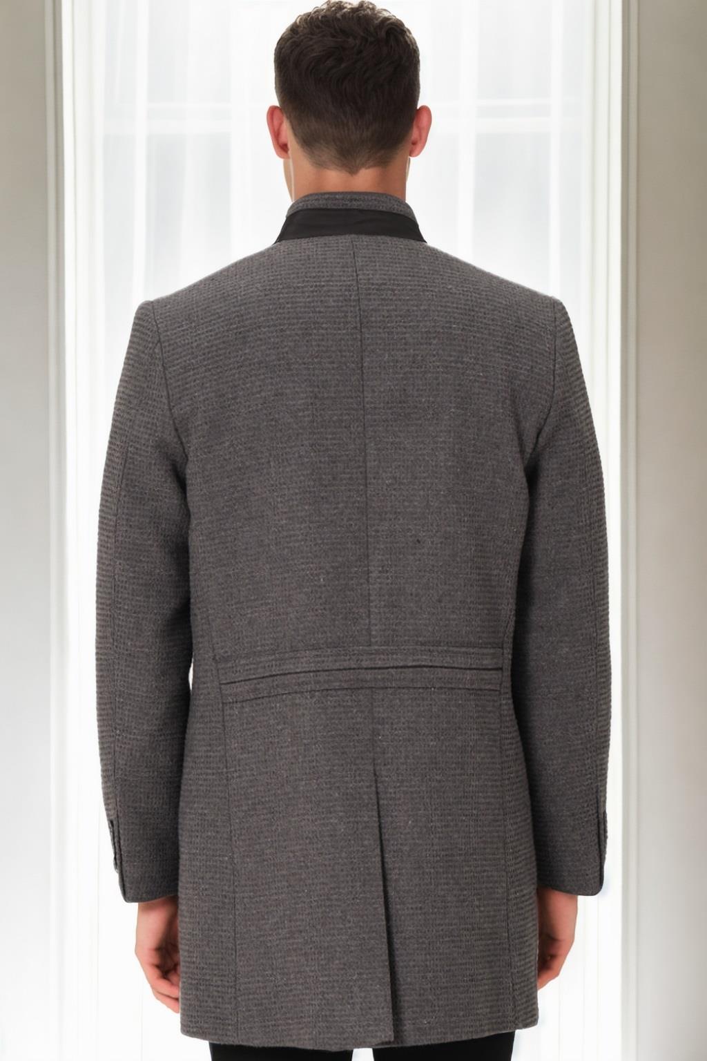 PLT8367 DEWBERRY MEN&#039;S COAT-STRAIGHT GREY-2