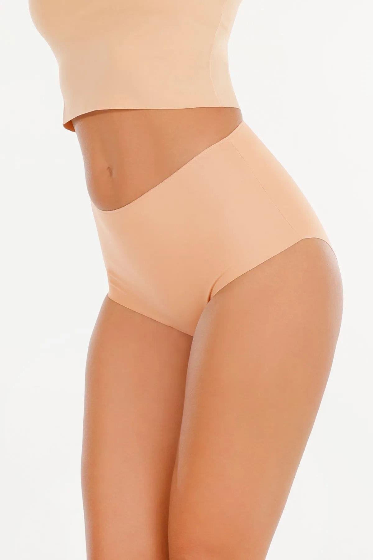 09653 Dewberry Womens High Waist Laser Cut 3 Piece Panties-MULTICOLOR