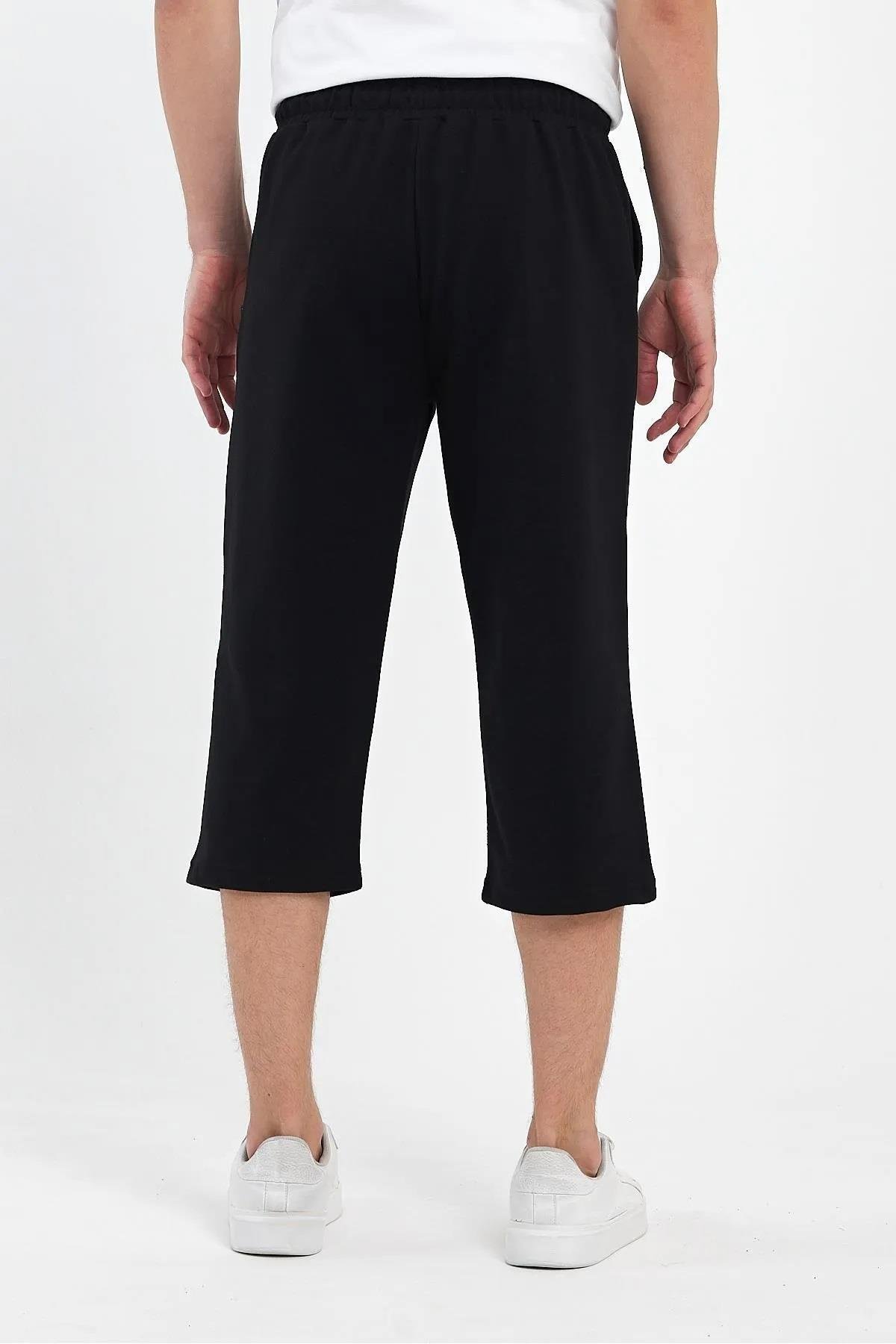 92406 Dewberry Adjustable Elastic Waist Mens Capri-BLACK