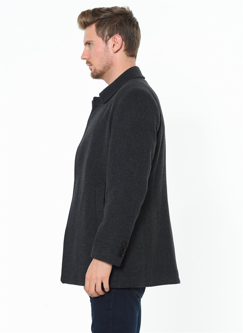 PLT8206 DEWBERRY MEN&#039;S COAT-PATTERNED ANTHRACITE