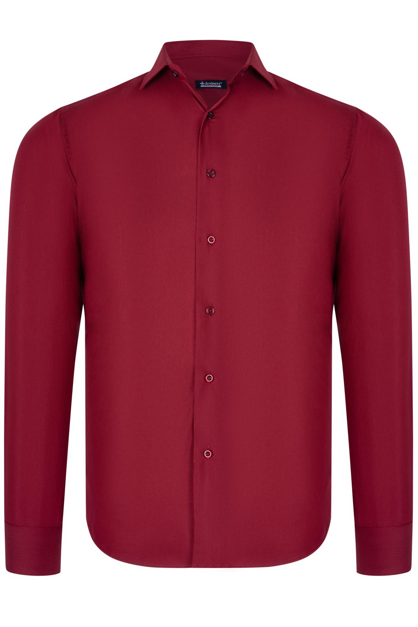 G726 DEWBERRY MEN&#039;S SHIRT-BURGUNDY