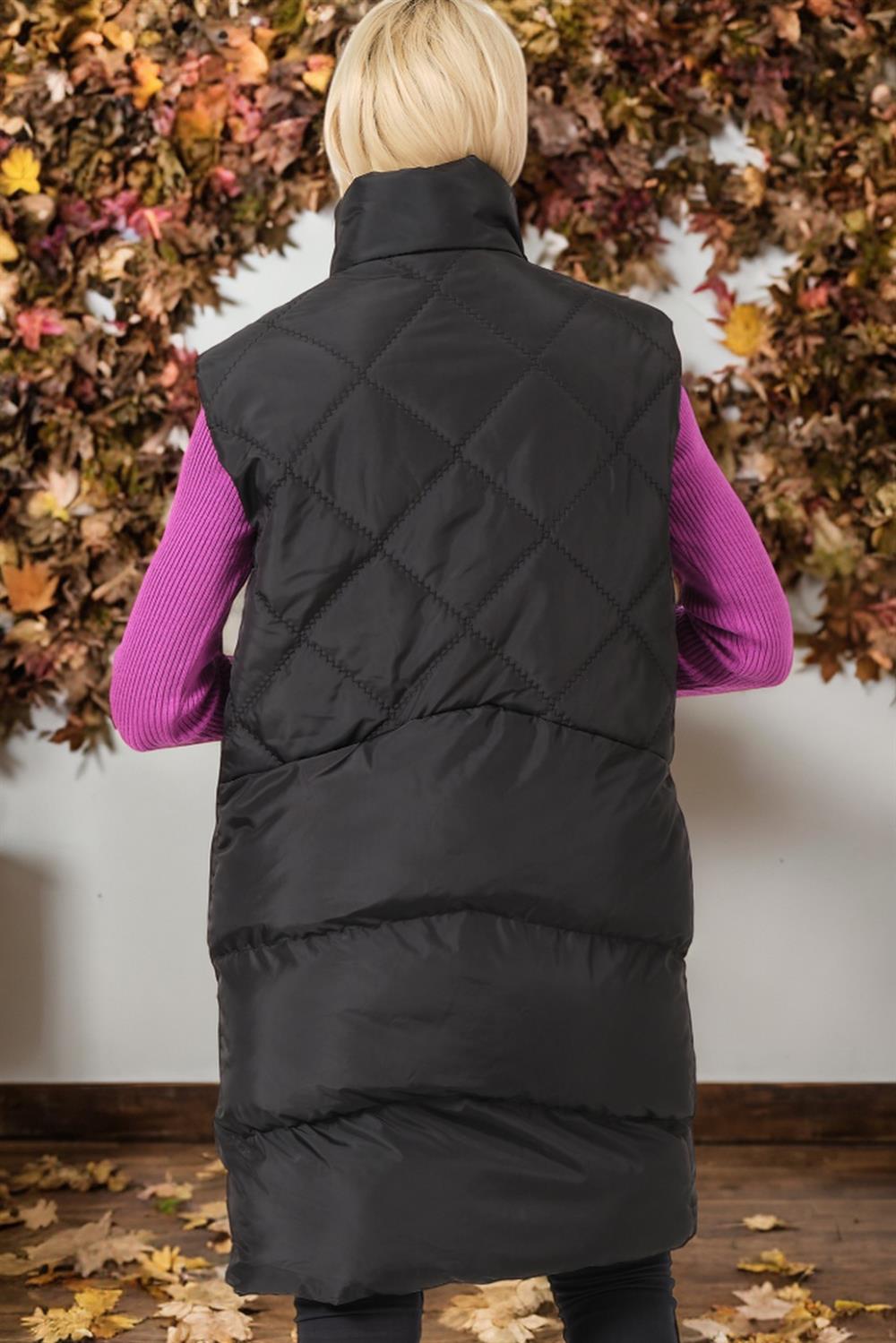 Z6743 DEWBERRY WOMEN'S VEST-PLAIN BLACK