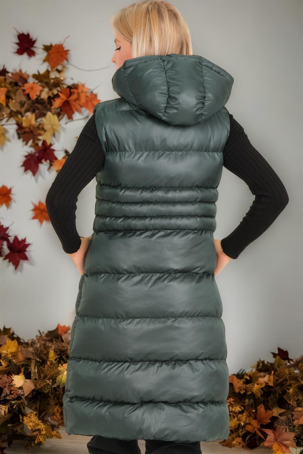 Z6757 DEWBERRY WOMEN'S VEST-PLAIN GREEN