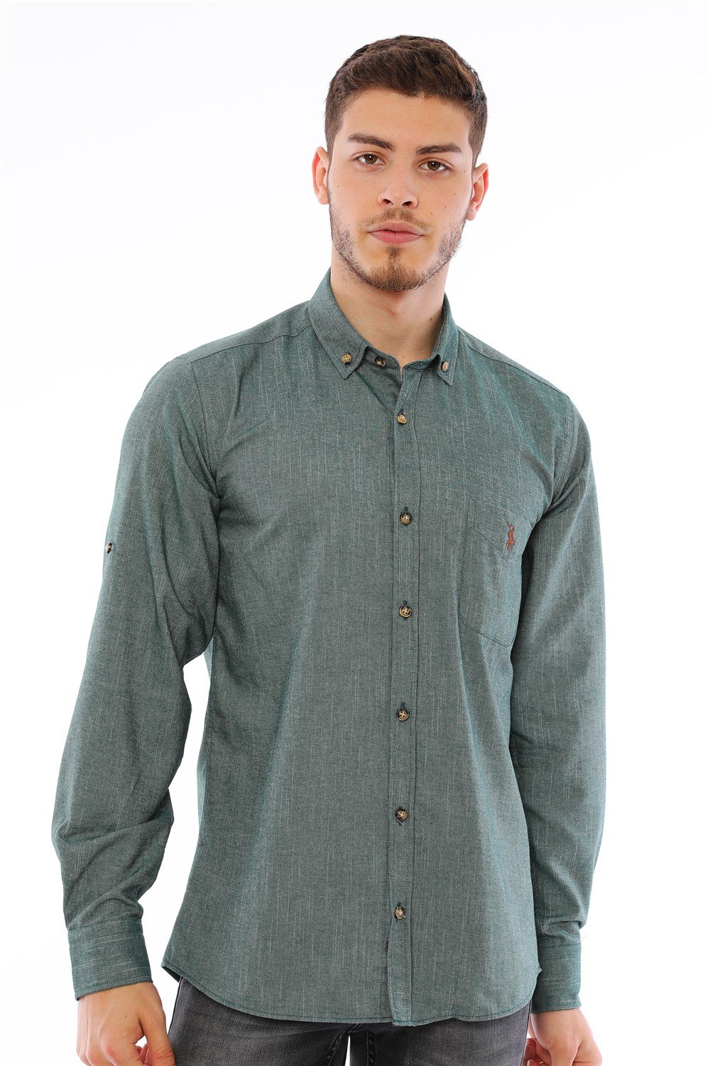 G723 DEWBERRY MEN'S SHIRT-KHAKI
