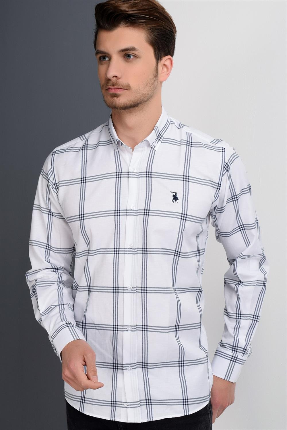 G656 DEWBERRY MEN&#039;S SHIRT-PLAIN WHITE