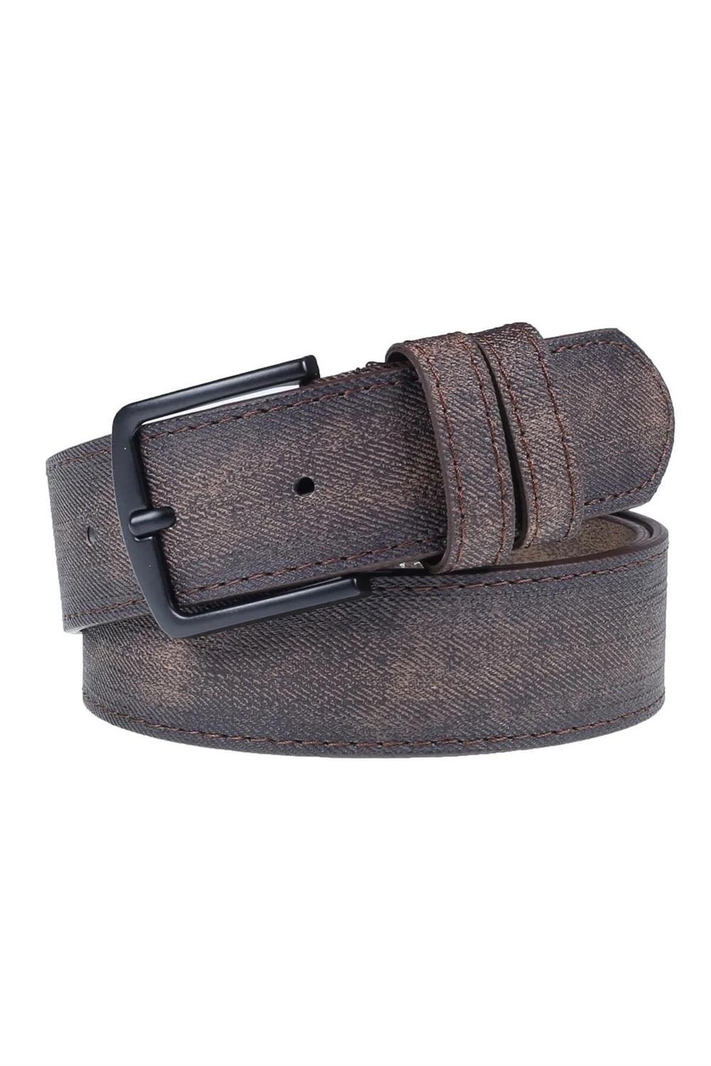 R0928 Dewberry Set Of 3 Mens Belt For Jeans And Canvas-BLACK-BROWN-NAVY