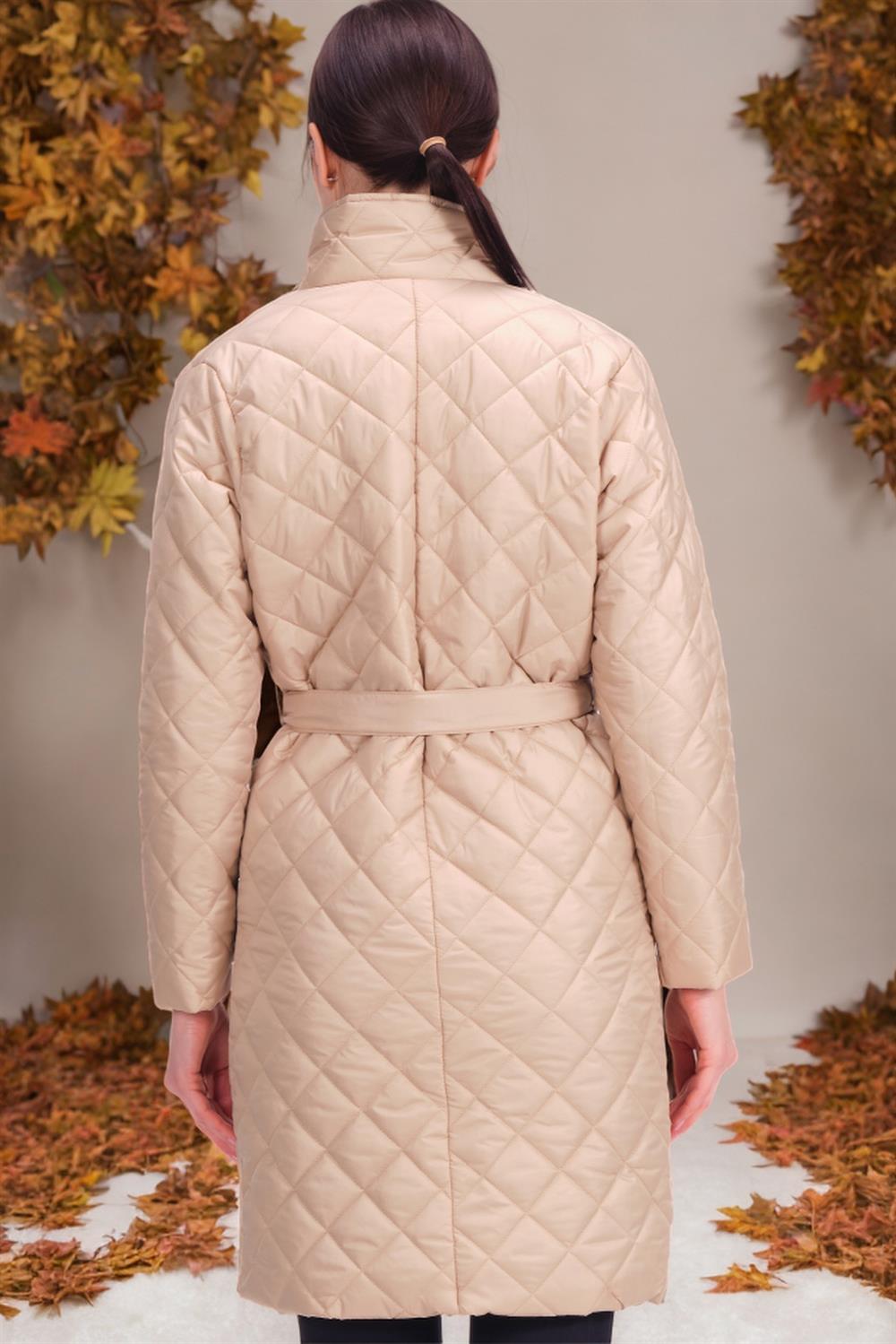 Z6722 DEWBERRY WOMEN'S COAT-DARK BEIGE