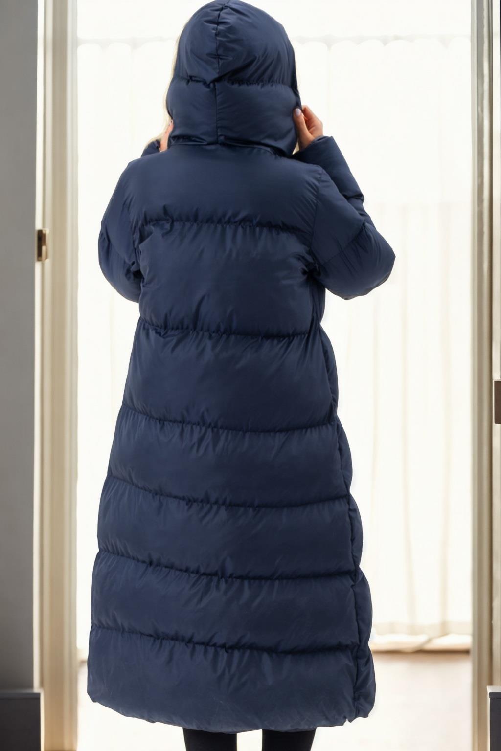 Z6756 DEWBERRY LADIES' INFLATABLE COAT-NAVY-1