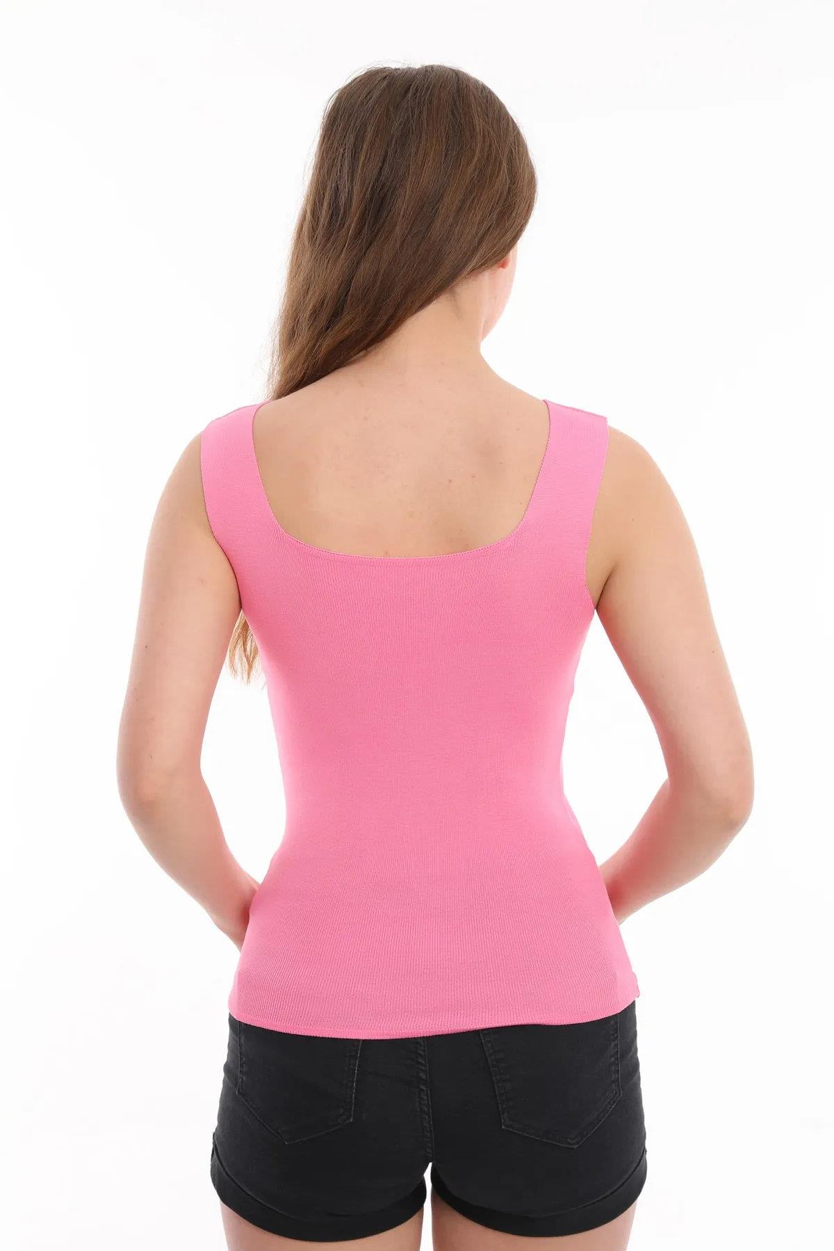 60108 Dewberry Womens Sleeveless Blouse - Strappy Tank Top-PINK