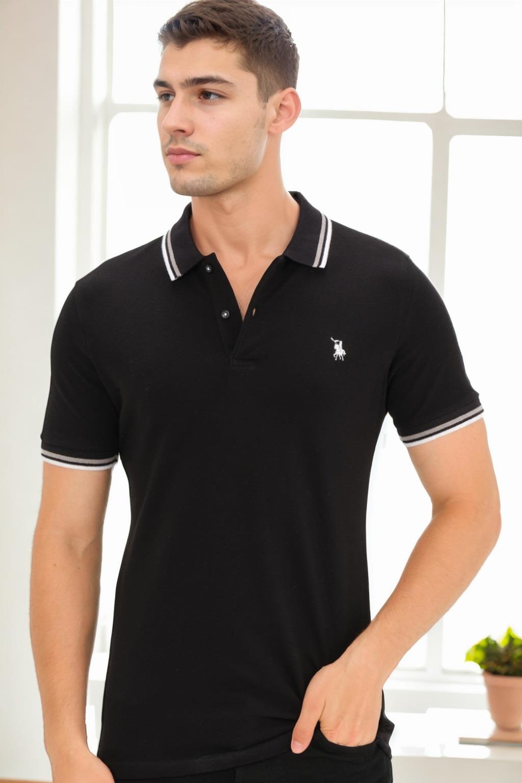 T9594 DEWBERRY MEN'S T-SHIRT-BLACK