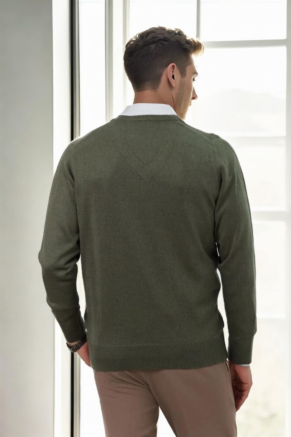 38804 Dewberry Mens V Neck Knit Sweater-NEFTİ