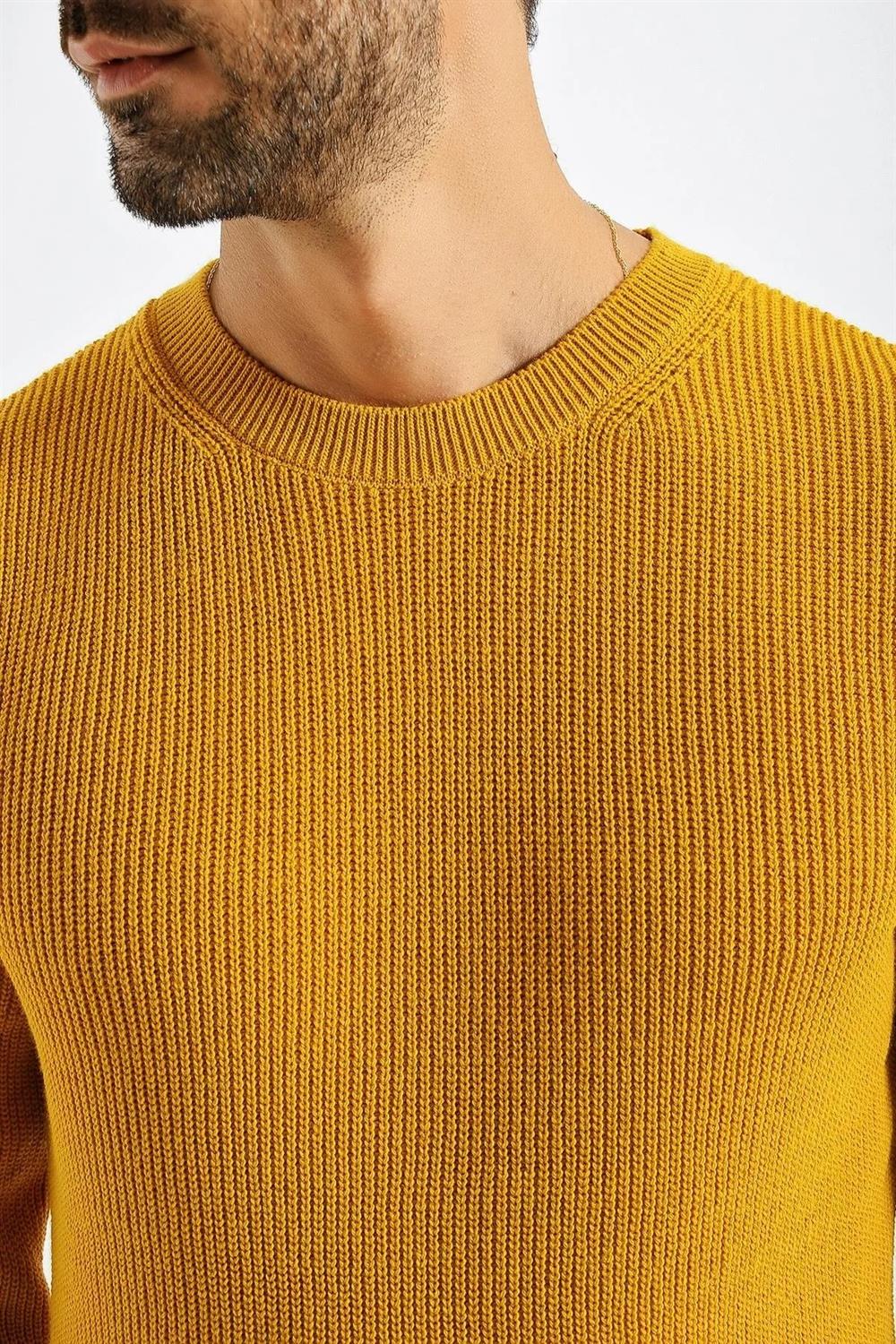 18369 Dewberry Knitwear Mens Sweater-MUSTARD