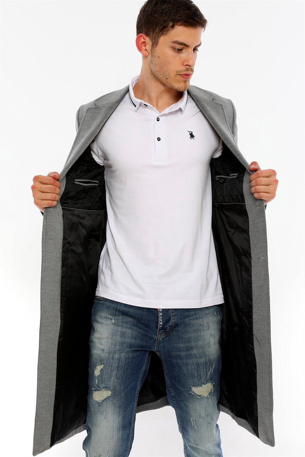 PLT8382 DEWBERRY MEN&#039;S COAT-GREY