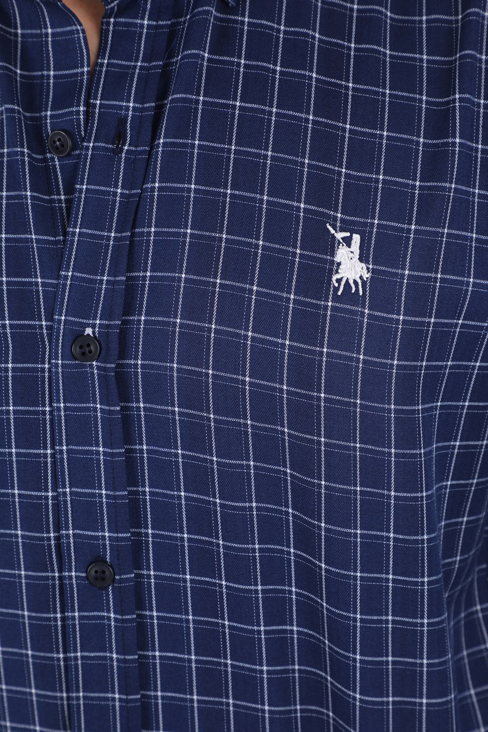 G720 DEWBERRY MEN'S SHIRT-NAVY BLUE - WHITE