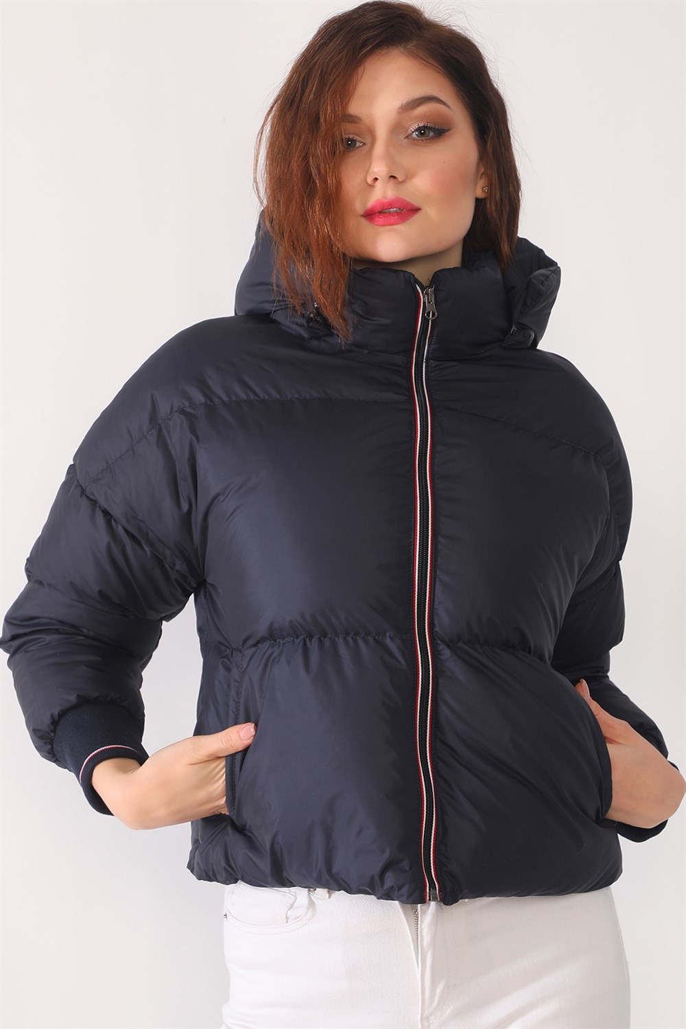 Z6650 DEWBERRY WOMEN'S INFLATABLE COAT-NAVY BLUE