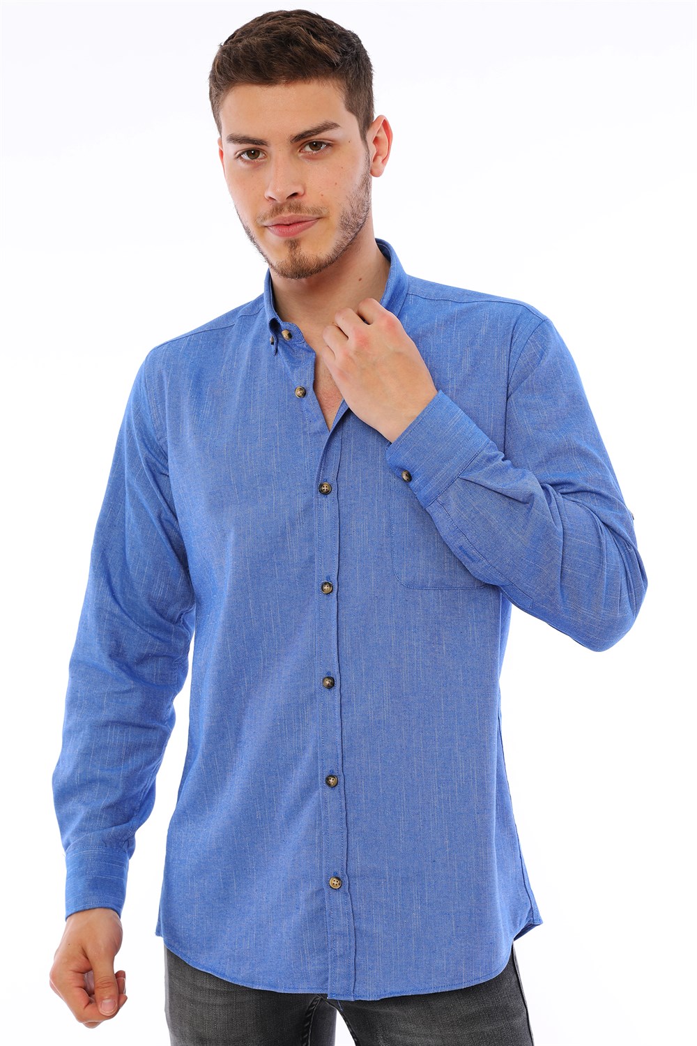 G723 DEWBERRY MEN&#039;S SHIRT-BLUE