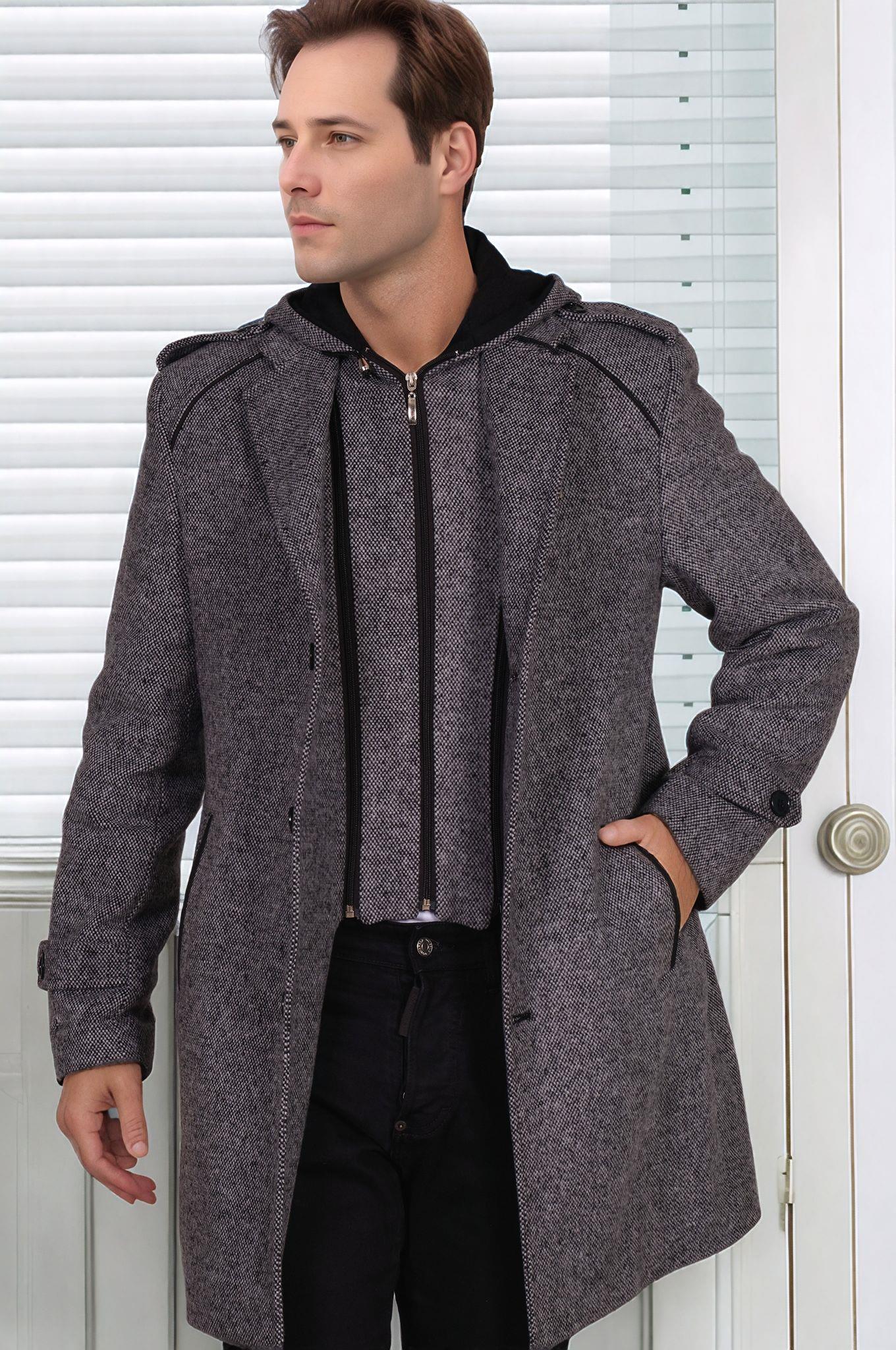 Pánsky kabát Dewberry šedý