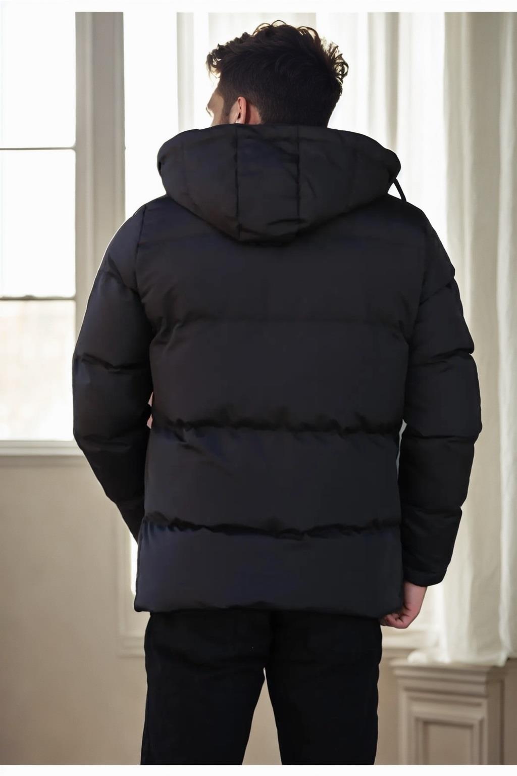 23453 Dewberry Removable Hood Faux Fur Lined Slim fit Jacket-BLACK