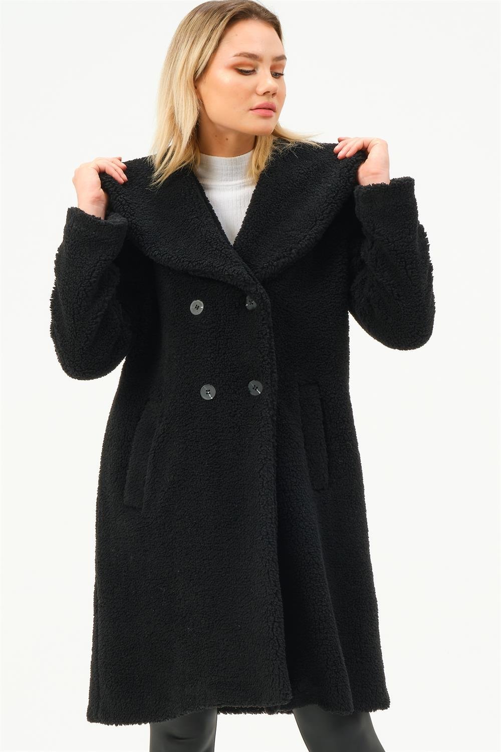 Z6776 DEWBERRY WOMEN'S COAT-BLACK