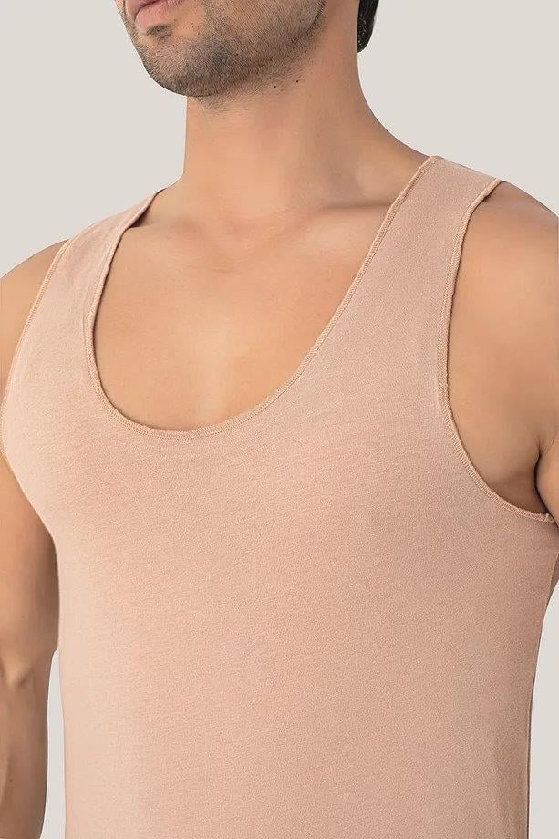 05355 Dewberry Mens Invisible Nude Color Undershirt-SKIN COLOR