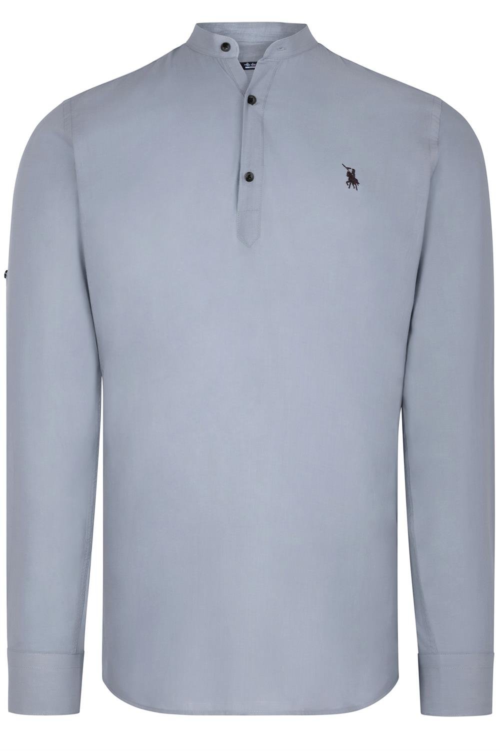 DOUBLE SET G783 DEWBERRY JUDGE COLLAR SHIRT-NAVY BLUE - GREY
