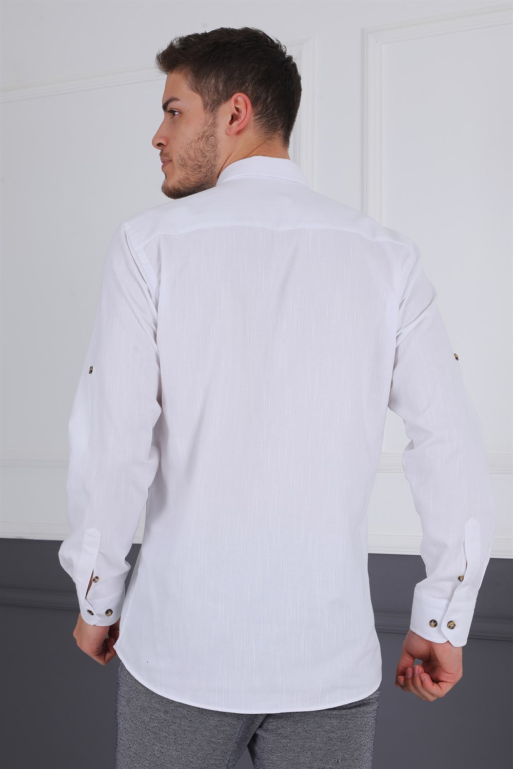 G723 DEWBERRY MEN&#039;S SHIRT-WHITE