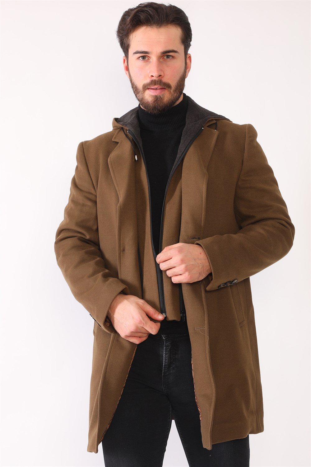 PLT8376 DEWBERRY MEN&#039;S COAT-CAMEL