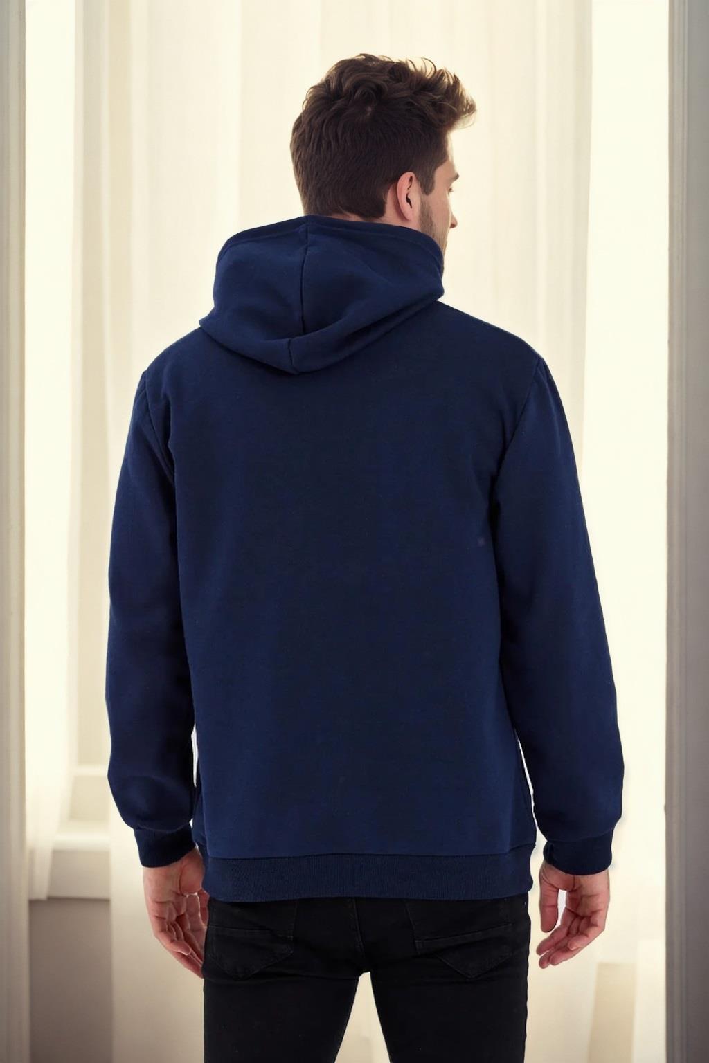 34605 Dewberry Kangaroo Pocket Hoody Mens Sweatshirt-NAVY