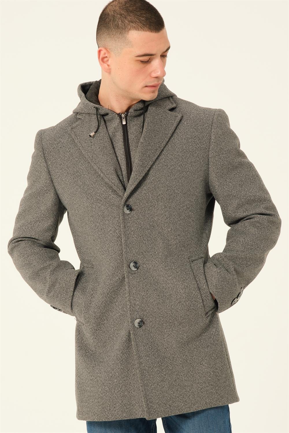 PLT8376 DEWBERRY MEN'S COAT-DARK GREY