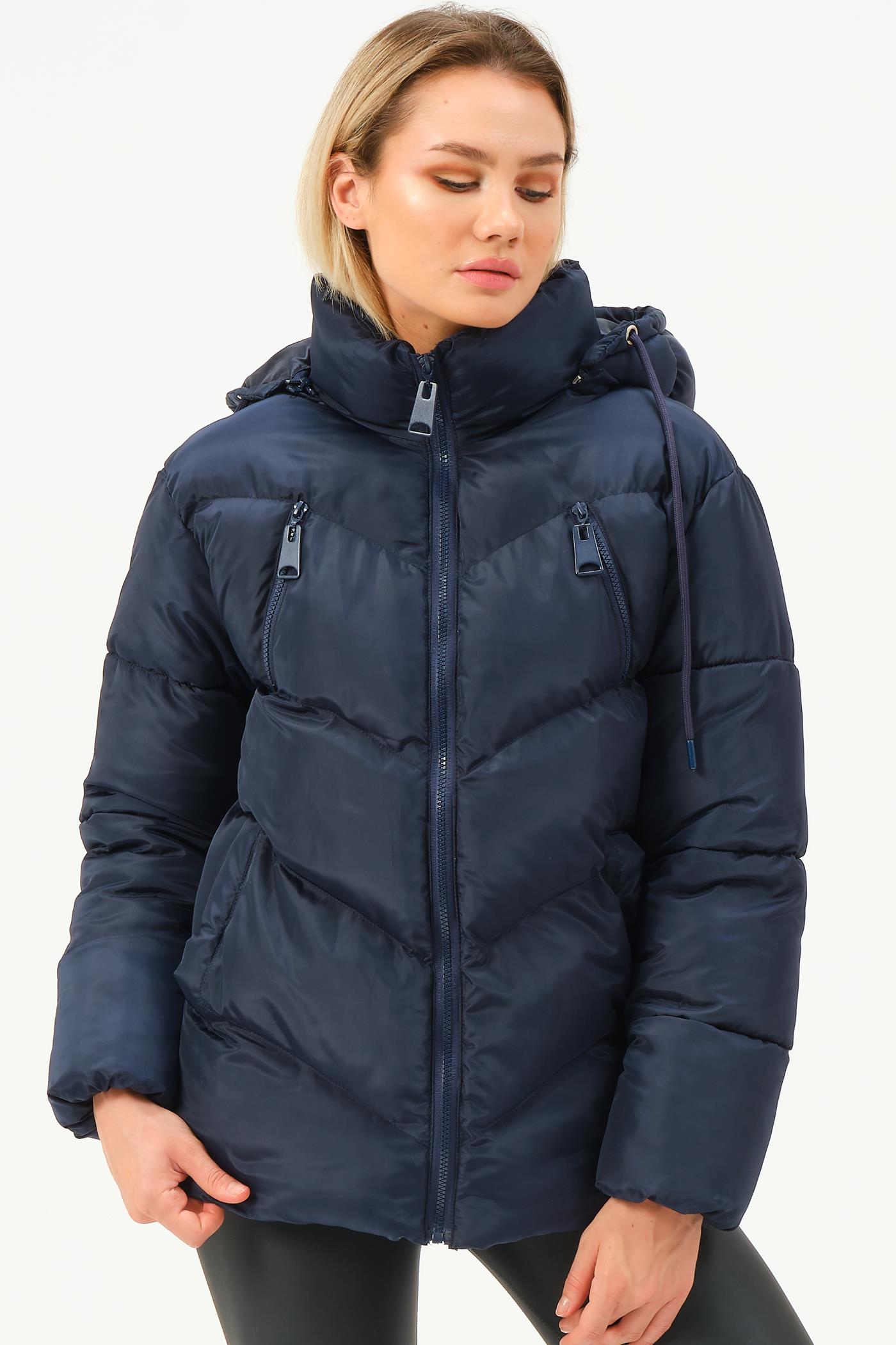 Z6769 DEWBERRY WOMEN'S COAT-NAVY-1