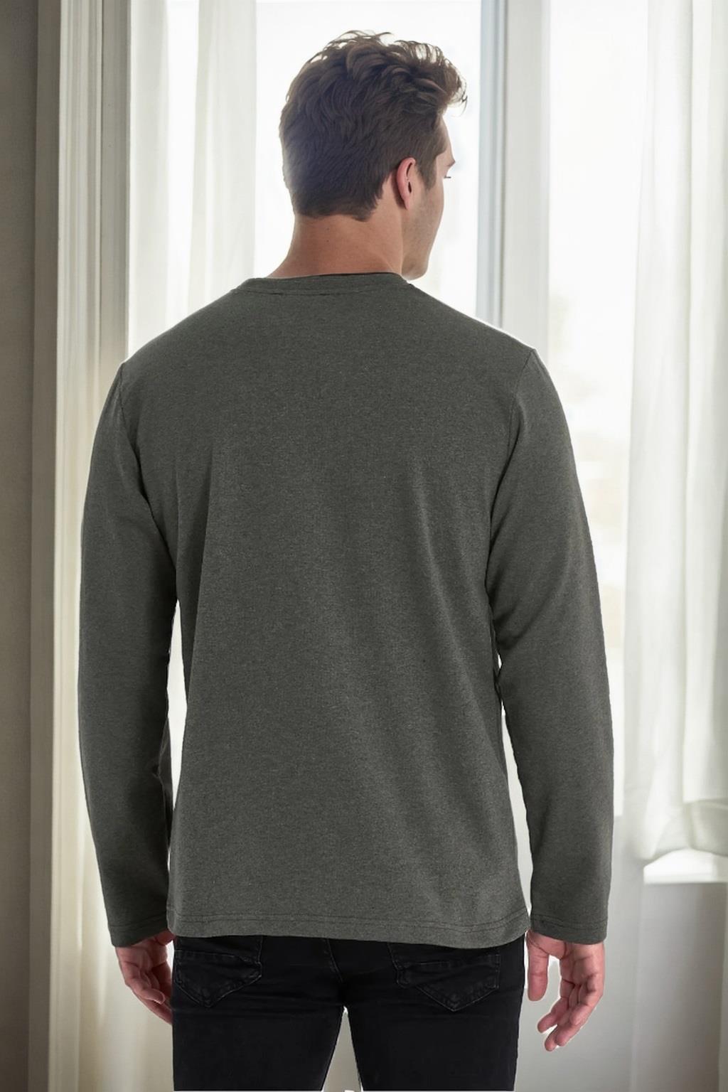 40222 Dewberry Double Crew Neck Mens Sweatshirt-KHAKI