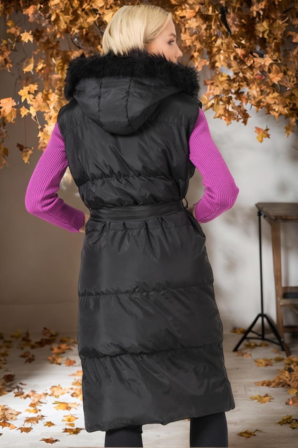 Z6744 DEWBERRY WOMEN'S VEST-DARK BLACK