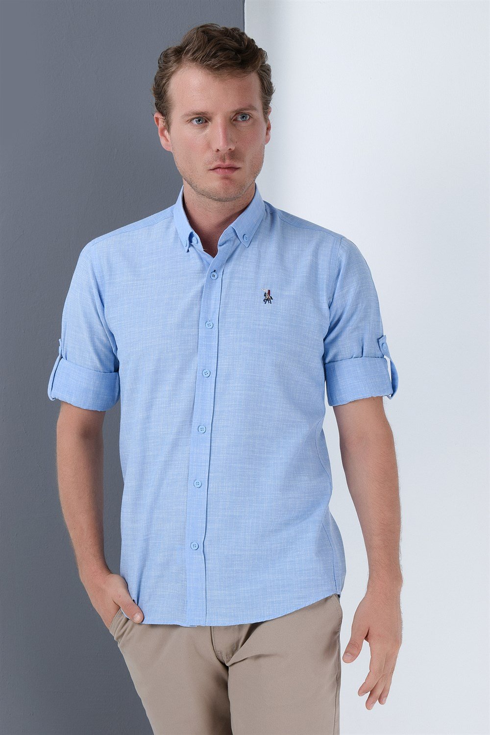 Cămașă bărbătească Dewberry albastră