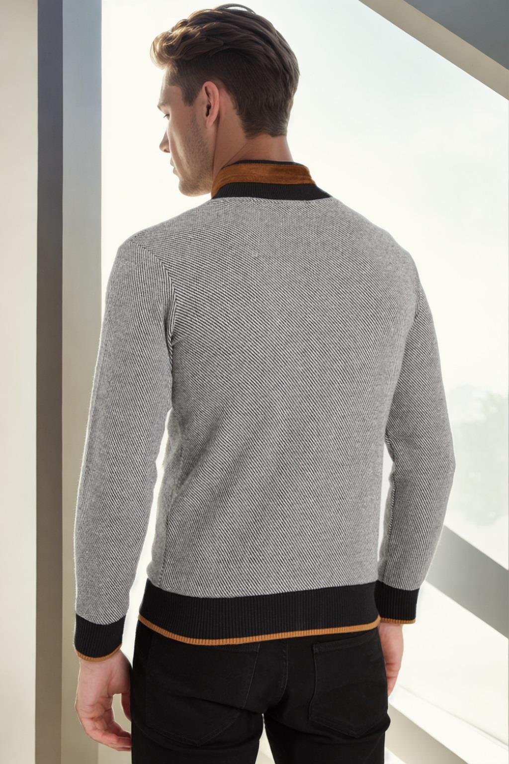 1021 DEWBERRY MEN&#039;S SWEATSHIRT-DARK DIAGONAL BLACK