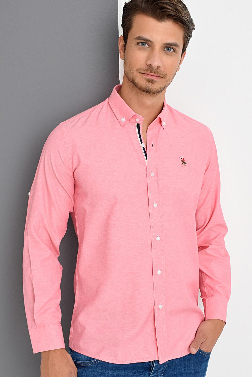 G974 DEWBERRY MEN'S SHIRT-PINK