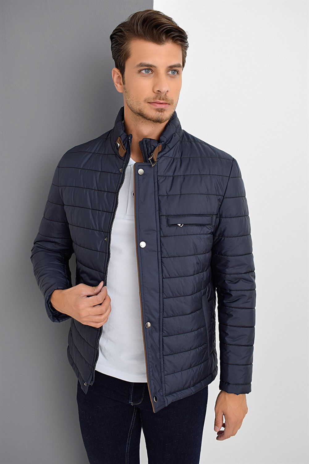 M8644 DEWBERRY MEN&#039;S COAT-NAVY BLUE