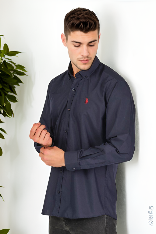 G925 DEWBERRY MEN&#039;S SHIRT-NAVY BLUE