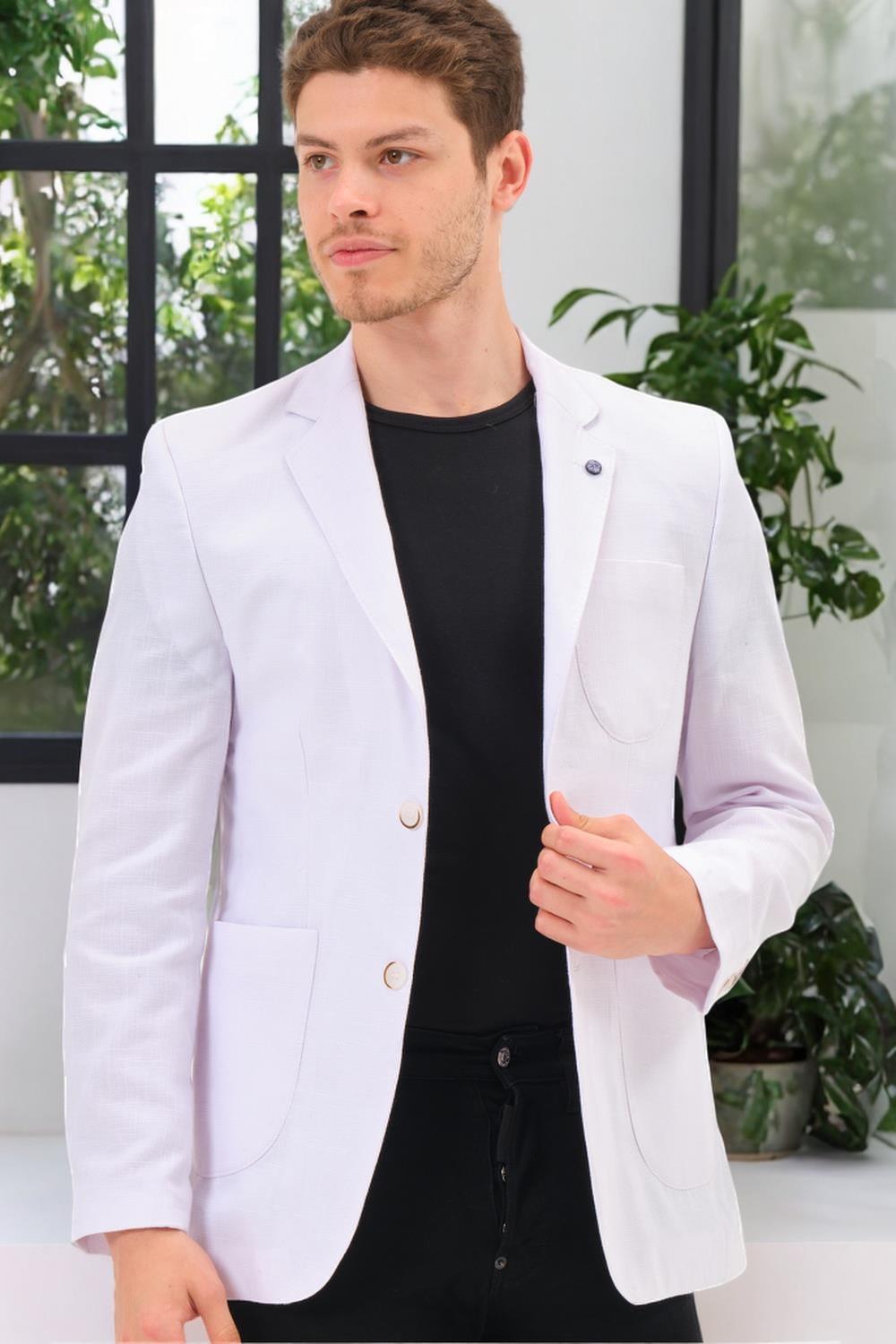 C9059 DEWBERRY MEN'S JACKET-PLAIN WHITE