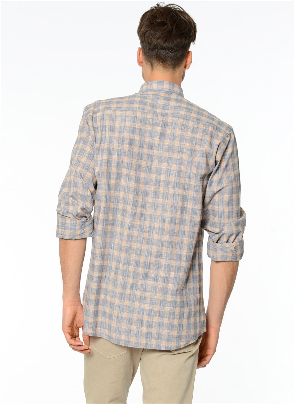G618 DEWBERRY LINEN SHIRT-NAVY-BROWN